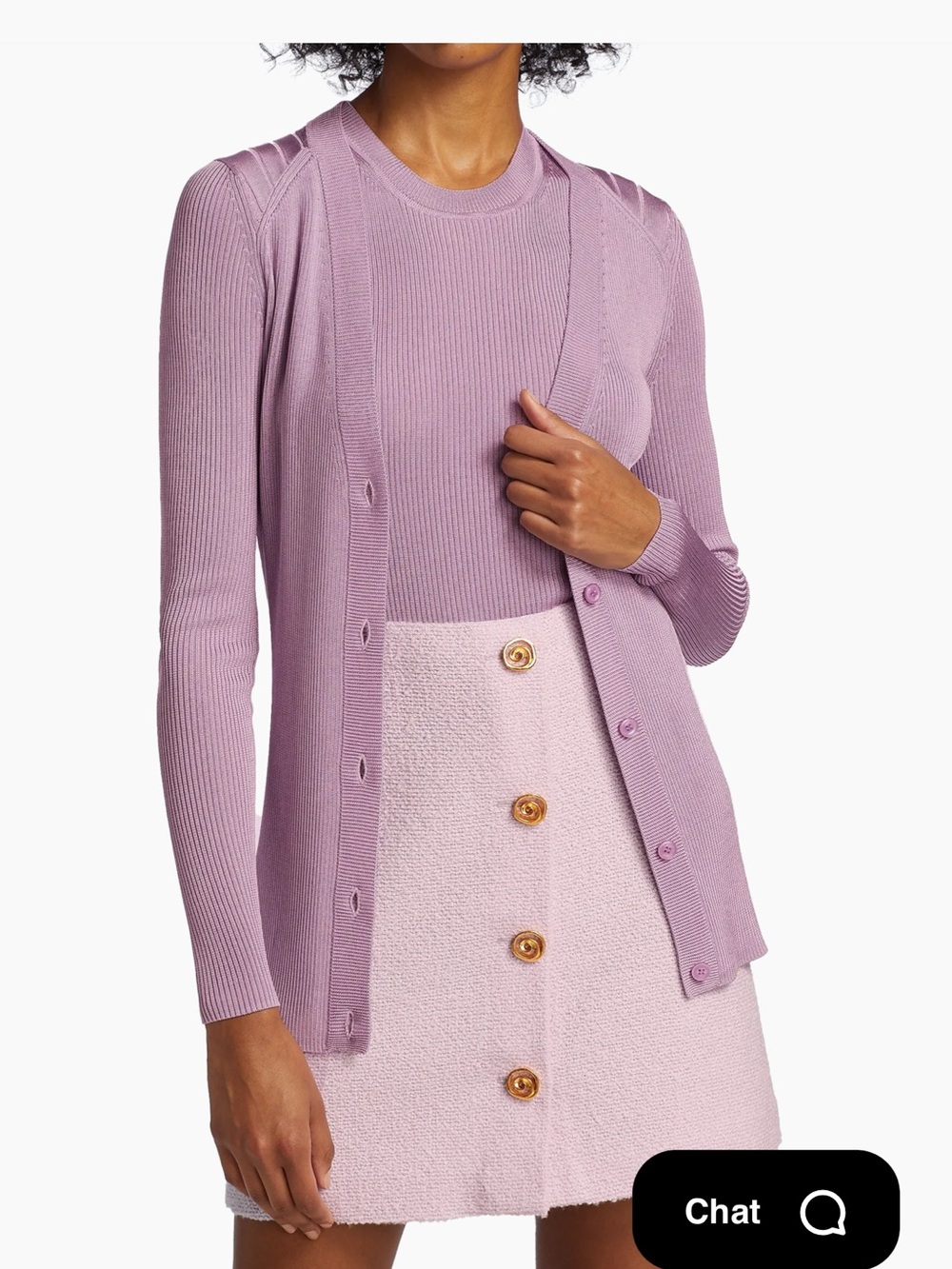 St. John Collection Lilac Ribbed Sweater and Cardigan Set. Worn twice.